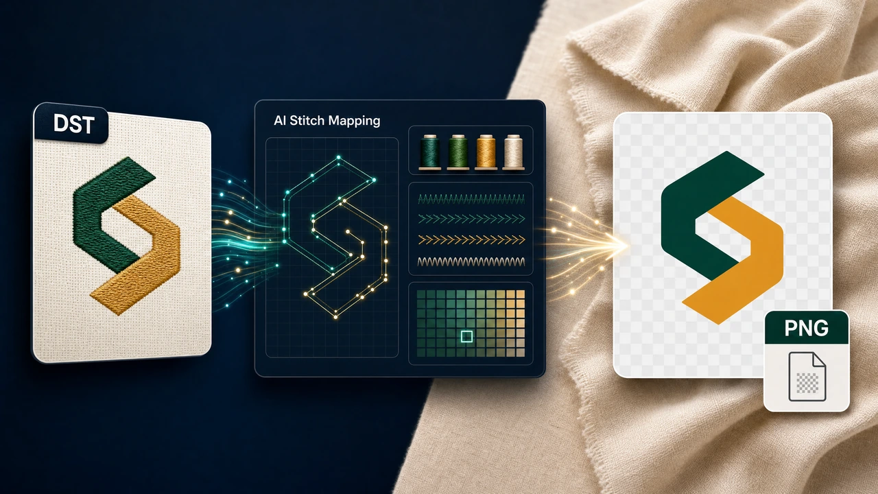 dst to png workflow preview in StitchPilot.ai