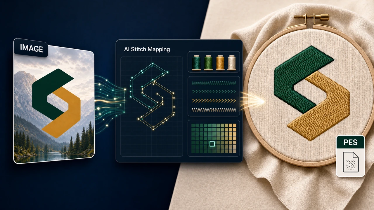 image to pes workflow preview in StitchPilot.ai
