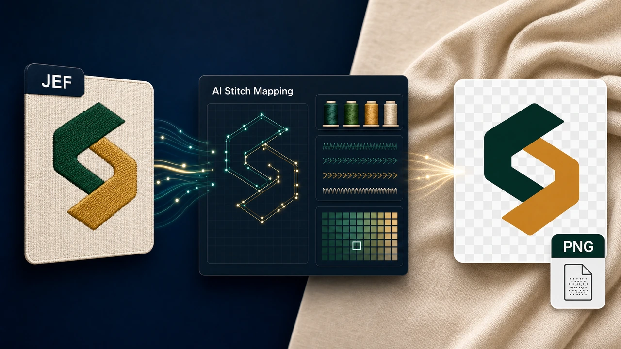 jef to png workflow preview in StitchPilot.ai