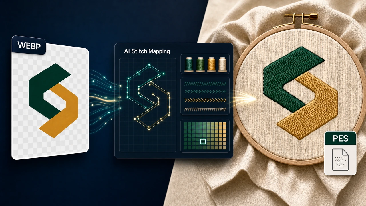Convert WebP to PES Embroidery File Online webp to pes workflow preview in StitchPilot.ai