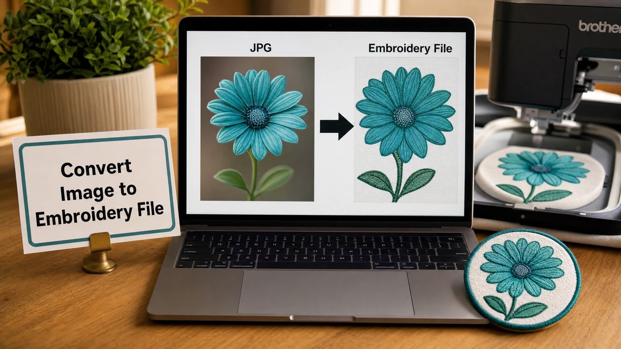 Image to embroidery file conversion workflow in StitchPilot.ai
