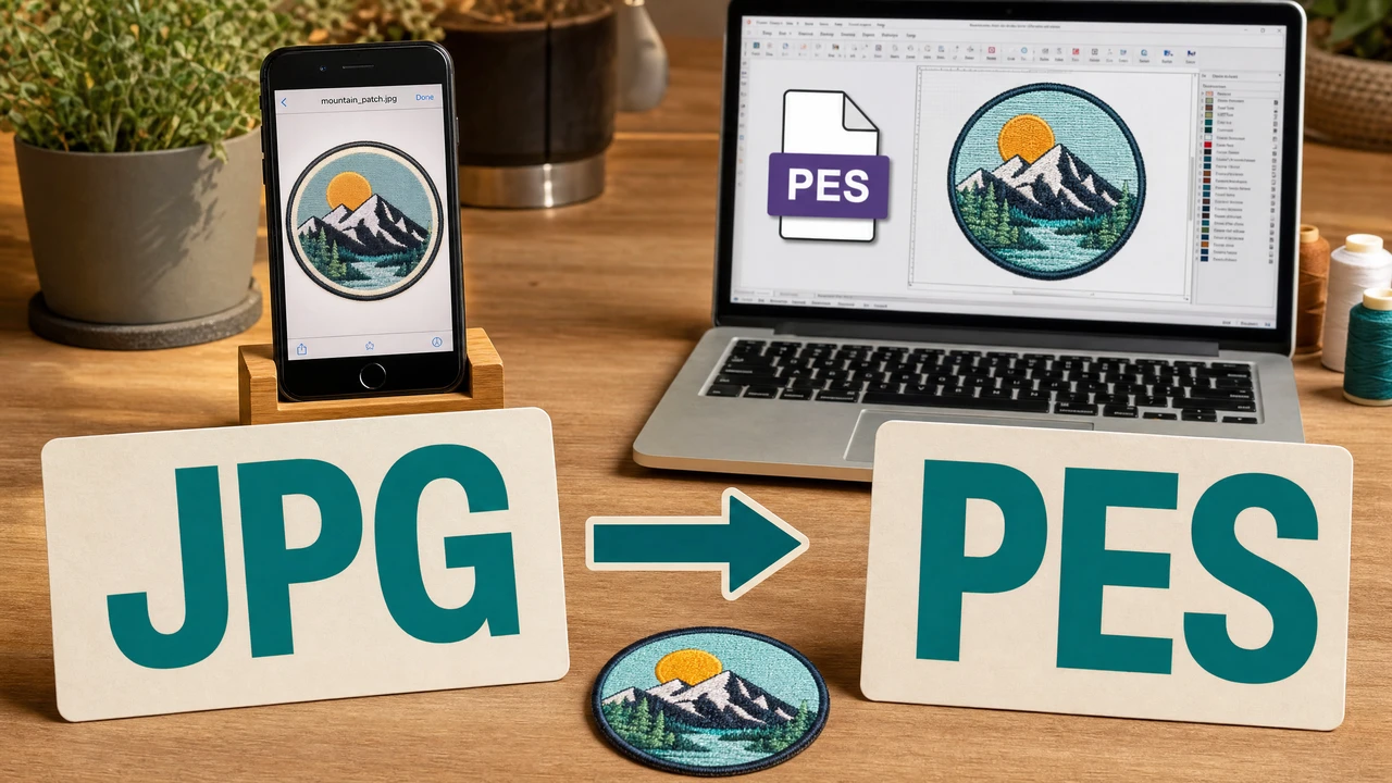 JPG to PES conversion workflow step by step in StitchPilot.ai
