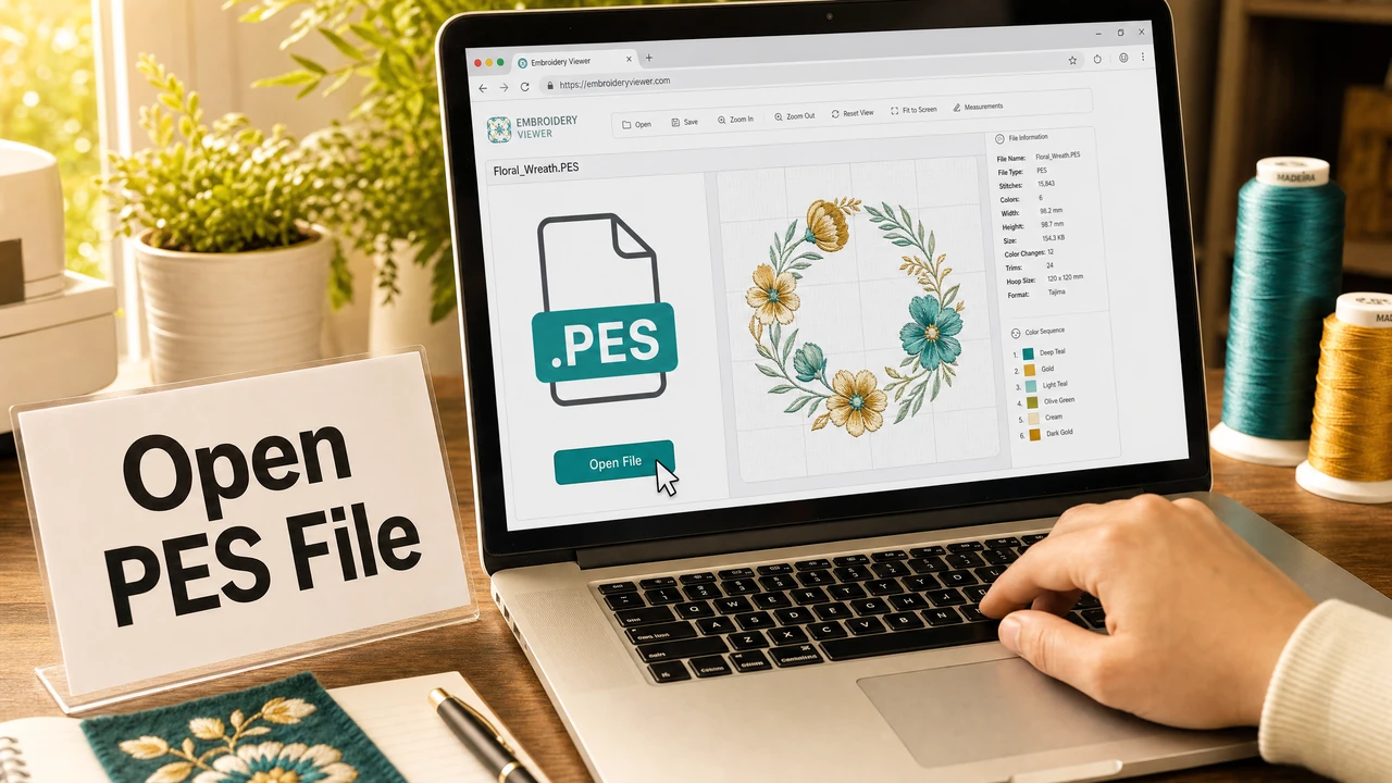 How to open a PES embroidery file online in StitchPilot.ai