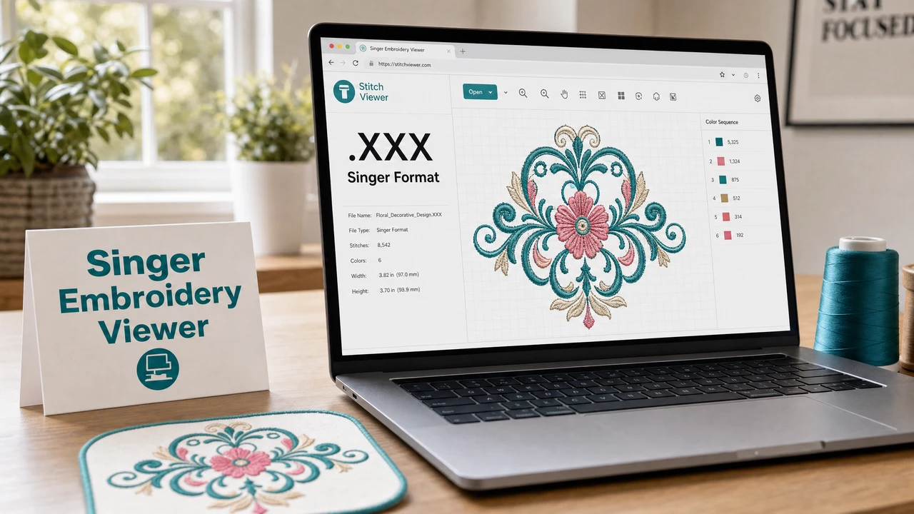 XXX Embroidery File Viewer — Preview XXX Files Online XXX embroidery file preview and stitch visualization in StitchPilot.ai